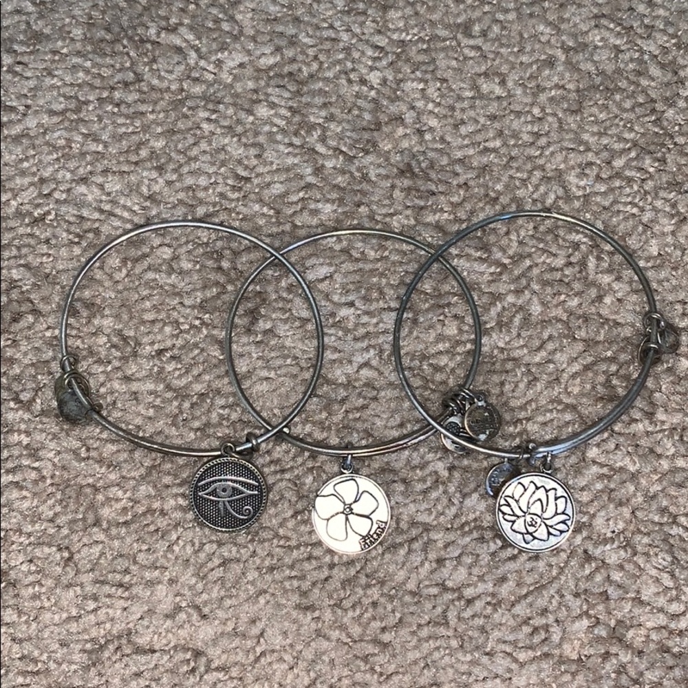 Slightly tarnished Alex and ani bracelets